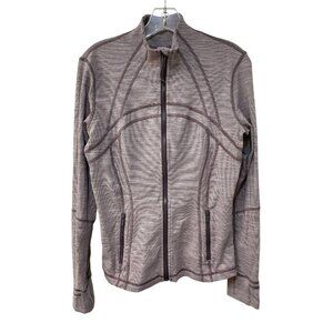 Lululemon Define Jacket Size 10 Wee Space Frosted Mulberry Black Currant Stripe